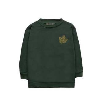 Leaf sweatshirt i økologisk bomuld  grøn - 122/128