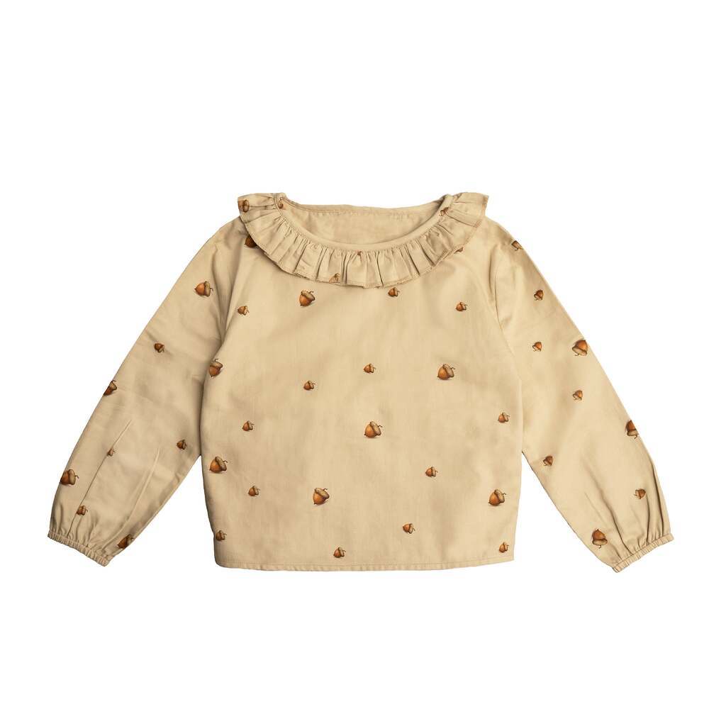 Agern bluse med krave - Cream / 98