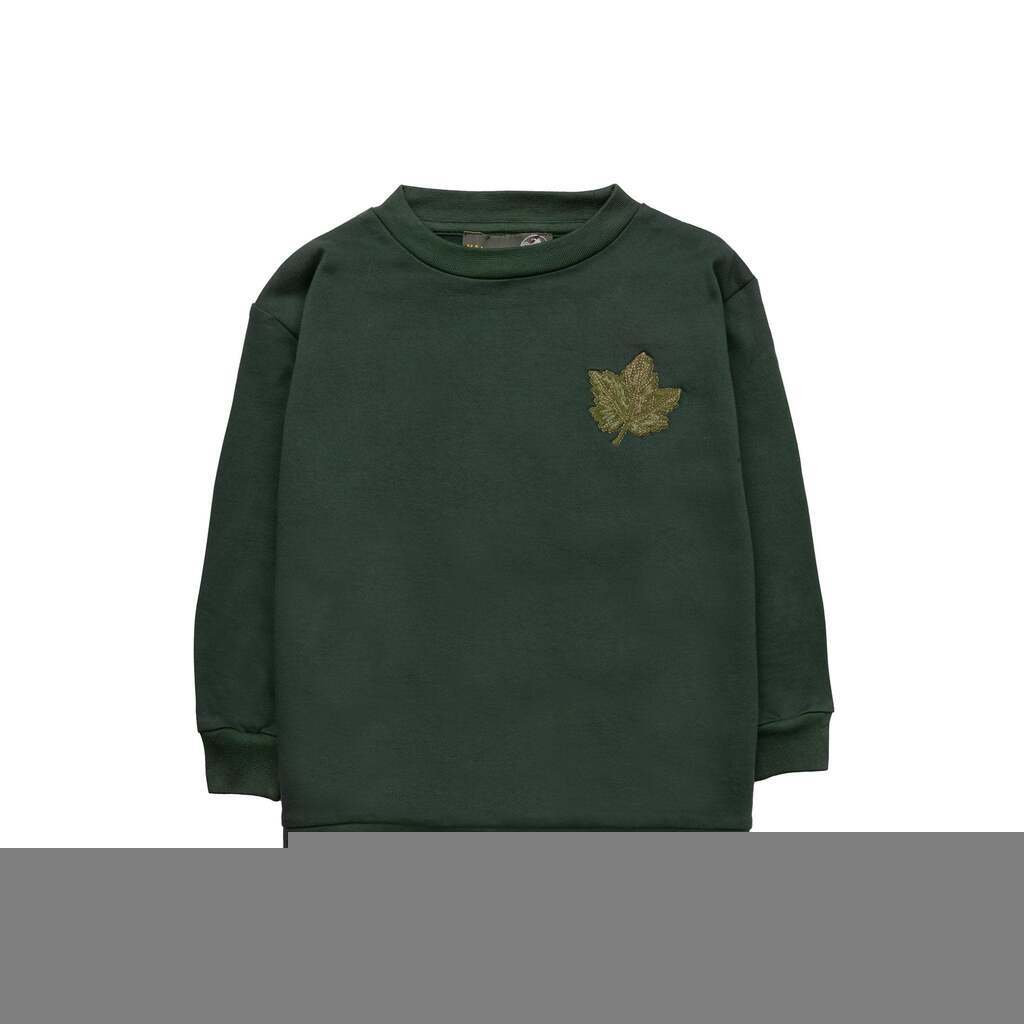Leaf sweatshirt i økologisk bomuld  grøn - 98/104