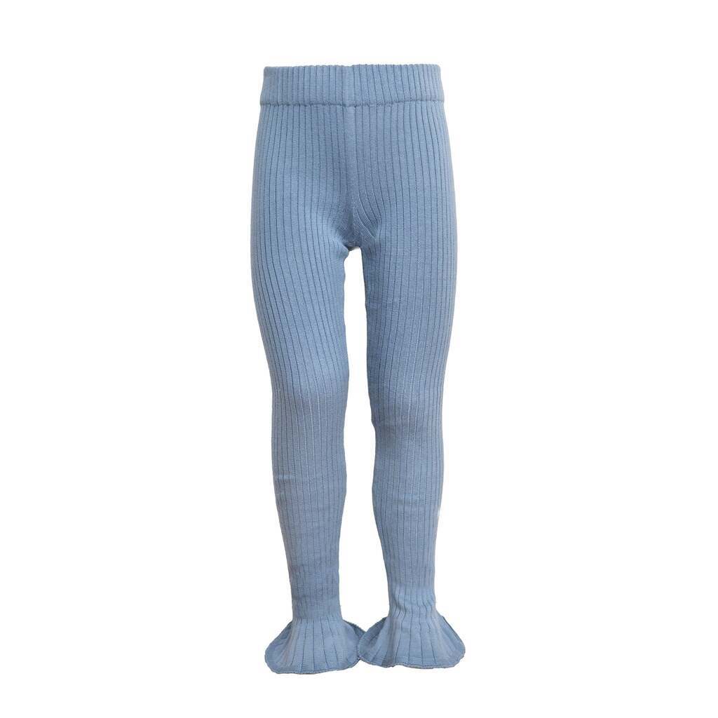 Tilde strikkede leggings med svaj  Blue Blizzard - 134/140