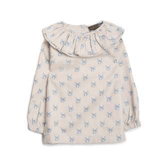 Bluse med sløjfer - piger - Summer sand - 122/128