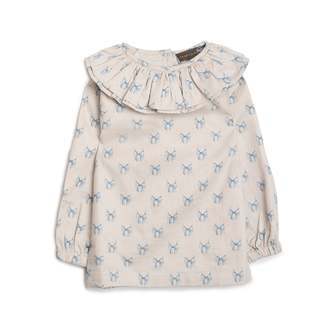 Bluse med sløjfeprint i bomuld  Summer Sand - 134/140
