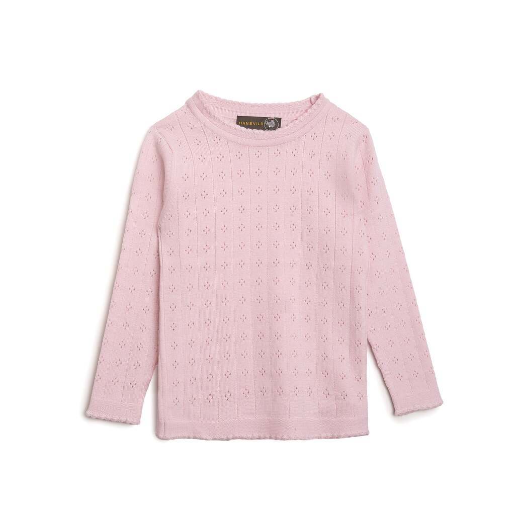 Tynd merinoulds bluse - pink merino wool - 104