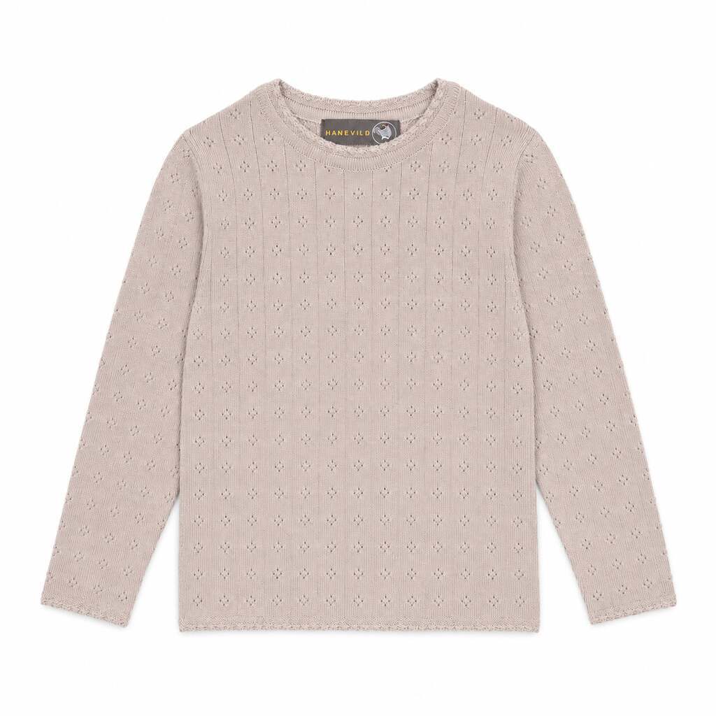 Tynd merinoulds bluse - sand, merino wool - 104