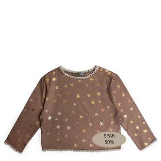 Sara bluse, sneprint i guld - Caribou / 110