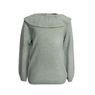 Lea strikbluse i 100% merinould  Sage - sage / 110