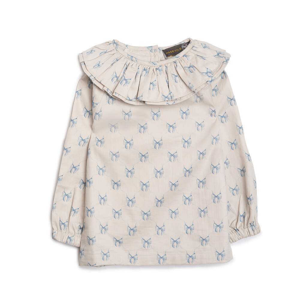Bluse med sløjfer - piger - Summer sand - 98