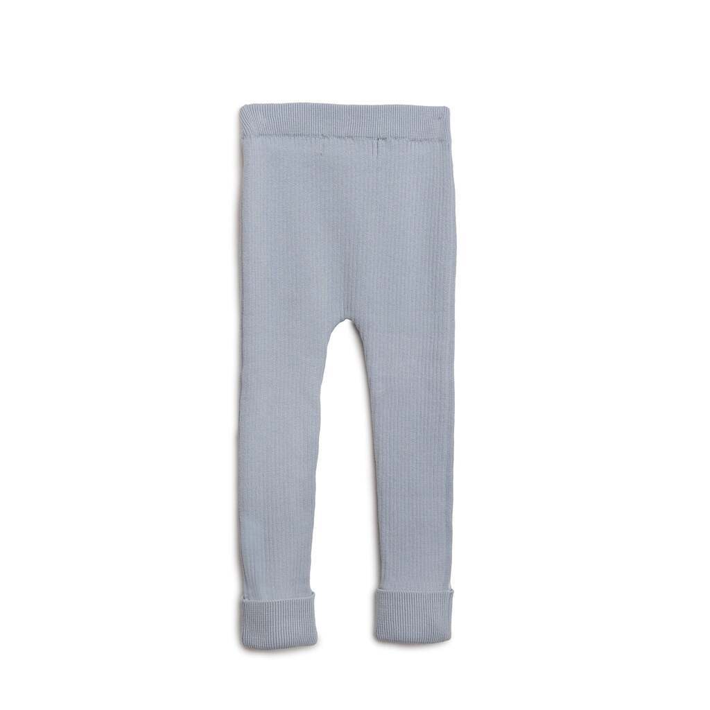 Lynge strikkede leggings i økologisk bomuld  Kentucky Blue - 110