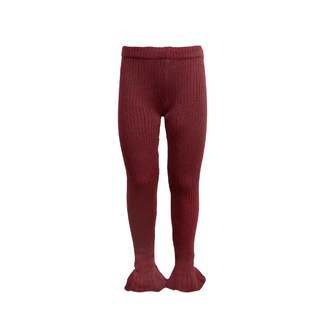 Tilde strikkede leggings med svaj  Cabernet - 80