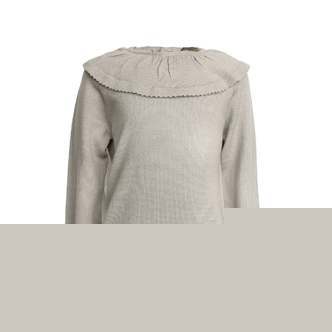 Lea strikbluse i 100% merinould  Cream Oatmeal - cream oatmeal / 104