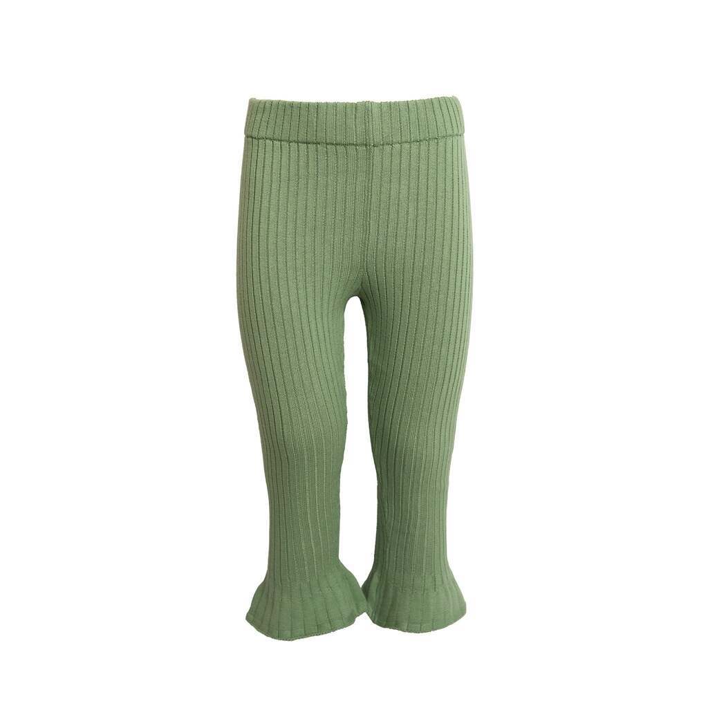 Tilde strikkede leggings med svaj  Shale Green - 80