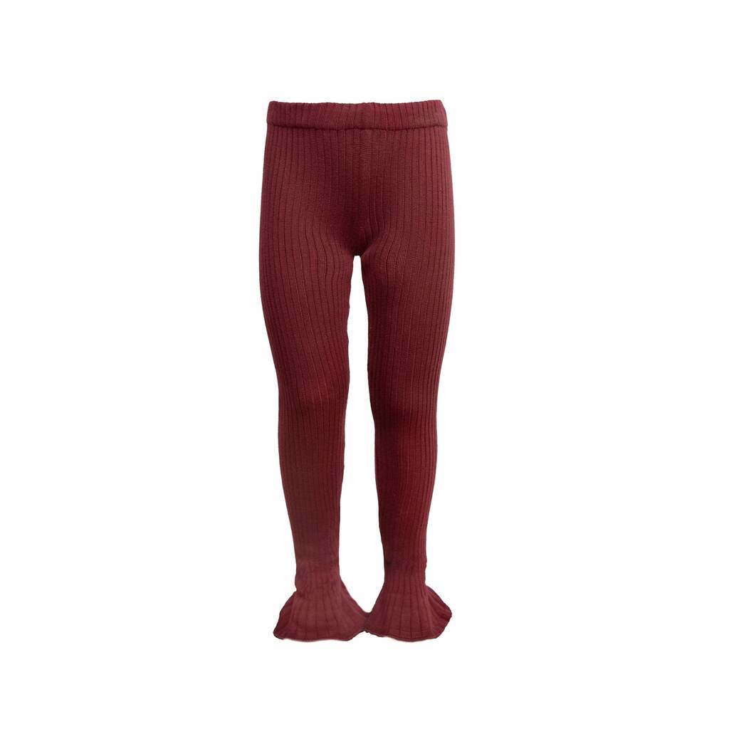 Tilde strikkede leggings med svaj  Cabernet - 86
