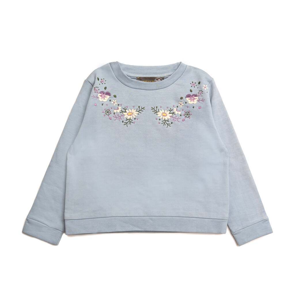 Blomster sweatshirt - Kentucky blue / 86/92