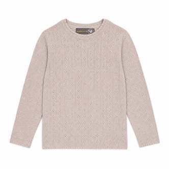 Tynd merinouldsbluse til piger  sand - 110
