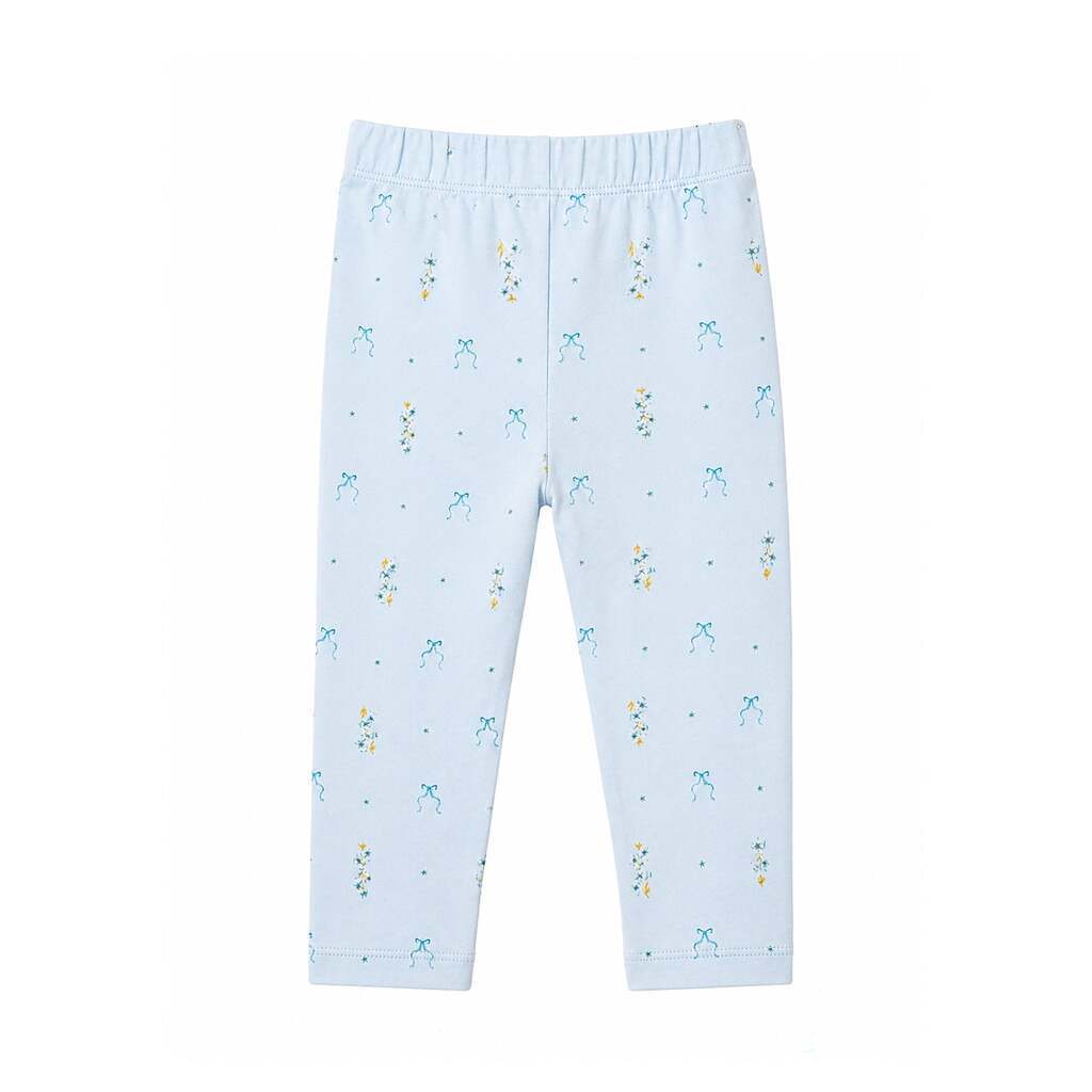 Blue Flower-leggings til baby i økologisk bomuld - 62