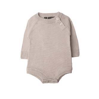 Martin strikket babybody i 100% merinould  Oatmeal - 92