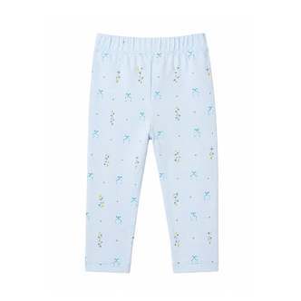 Blue Flower-leggings til baby i økologisk bomuld - 80