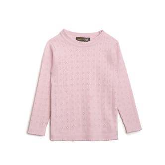 Tynd merinoulds bluse - pink merino wool - 134/140