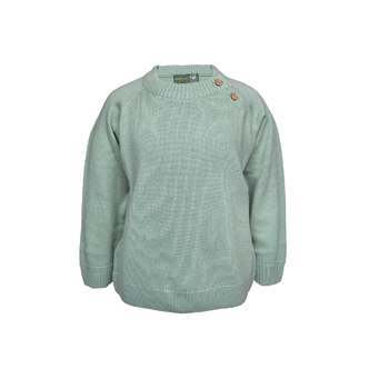 Bertil strikbluse i 100% merinould  Sage - sage / 134/140