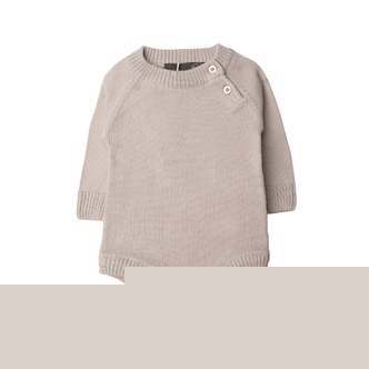 Martin strikket babybody i 100% merinould  Oatmeal - 74