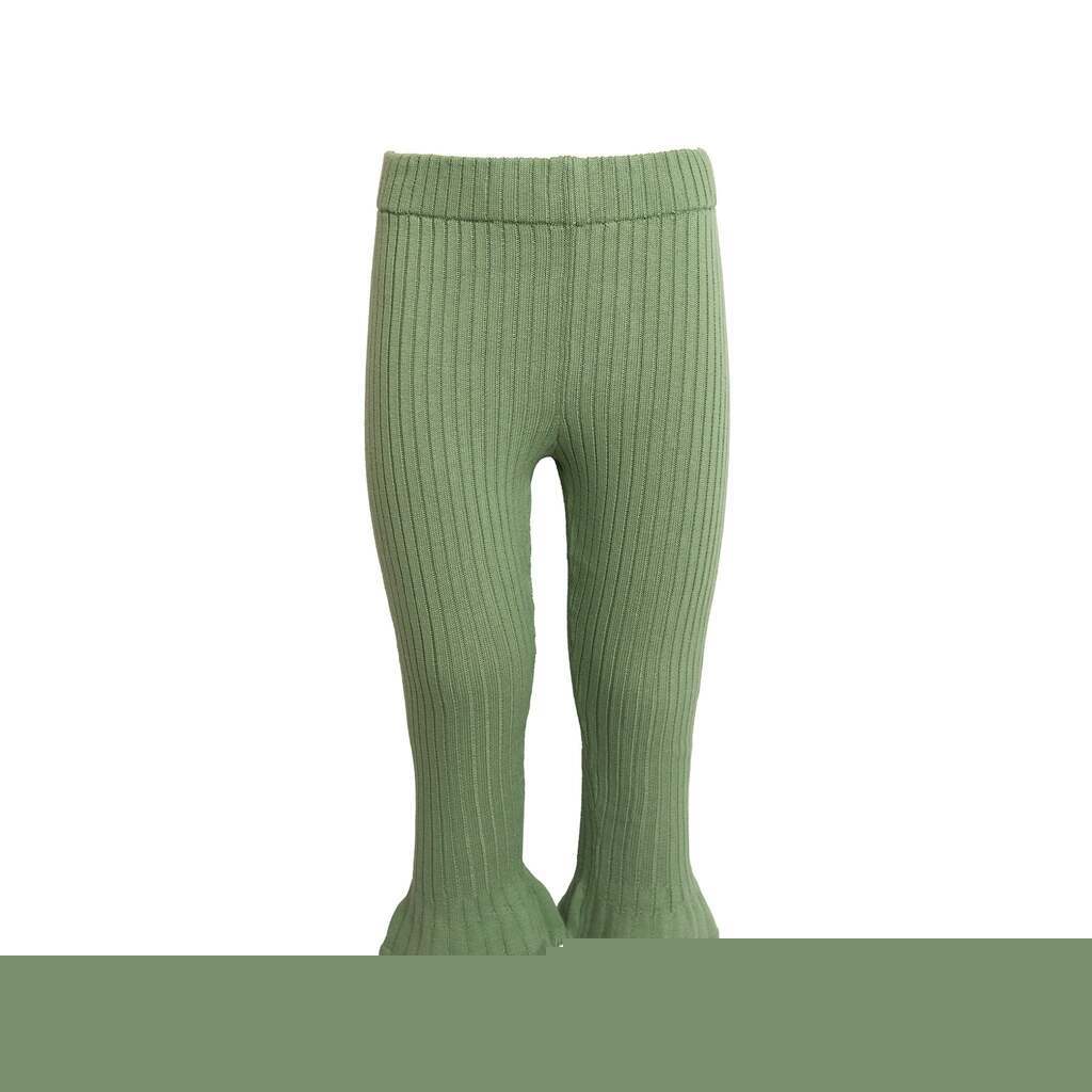 Tilde strikkede leggings med svaj  Shale Green - 68