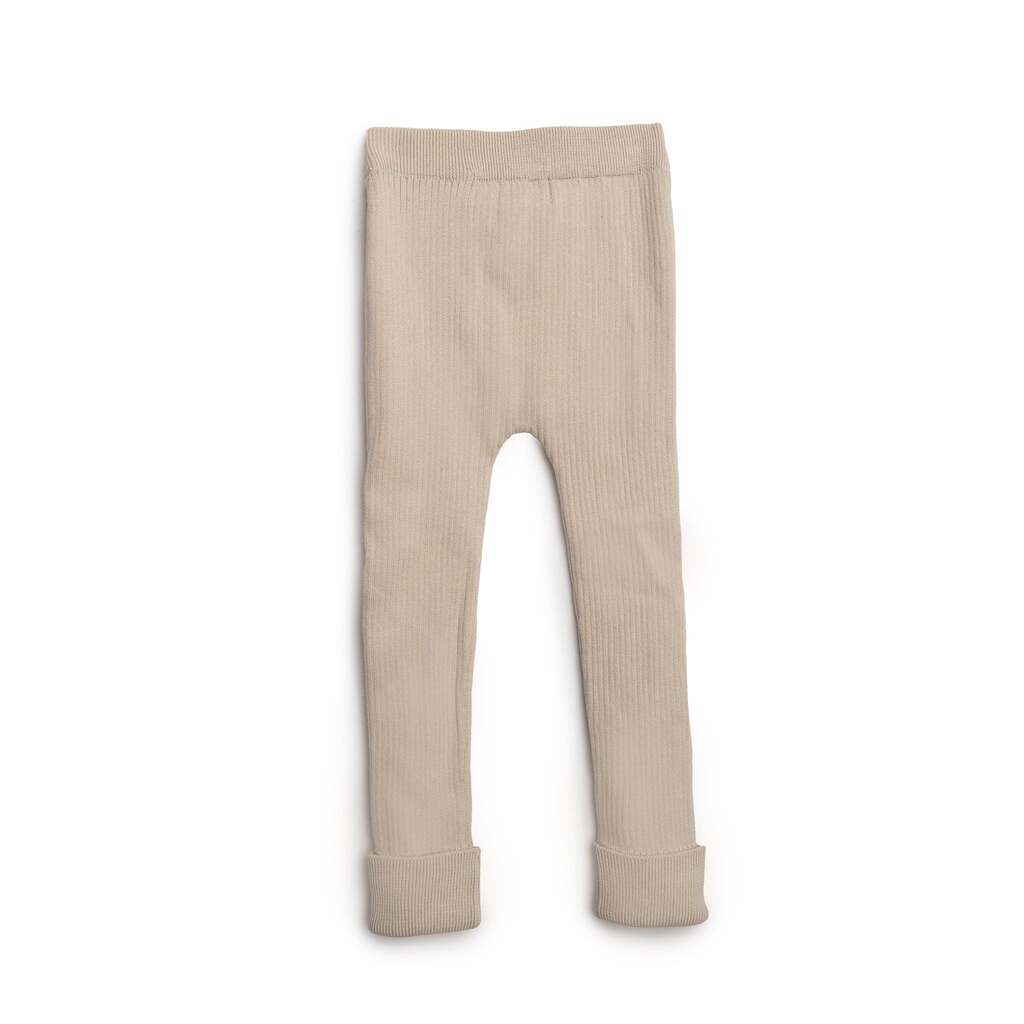 Lynge strikkede leggings i økologisk bomuld  Summer Sand - 62