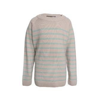 Bertil stribet bluse i 100% merinould  Cream Oatmeal - cream oatmeal / 98