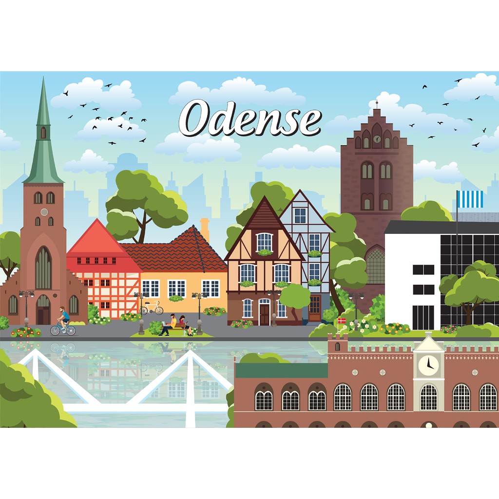 Danske byer: Odense, 1000 brikker