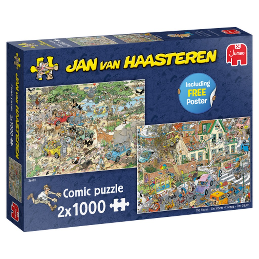 Jan van Haasteren - Safari og The storm - 2 x 1000 brikker