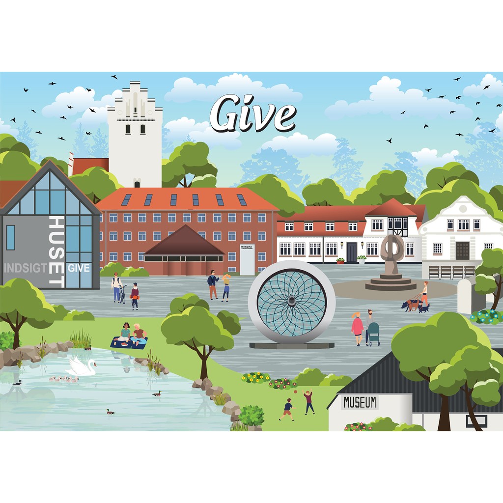 Danske byer: Give, 1000 brikker