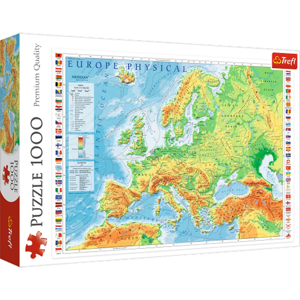 Europakort - 1000 brikker