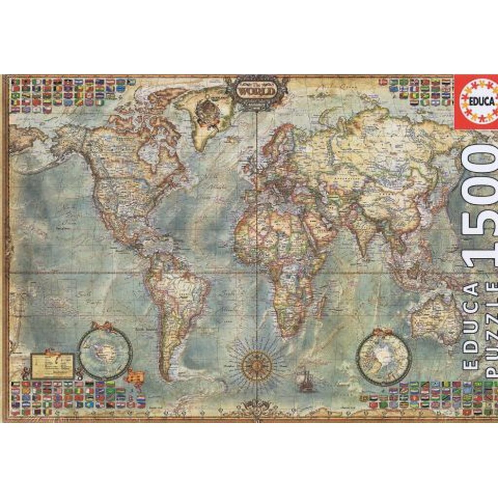 Political Map of the World - 1500 brikker