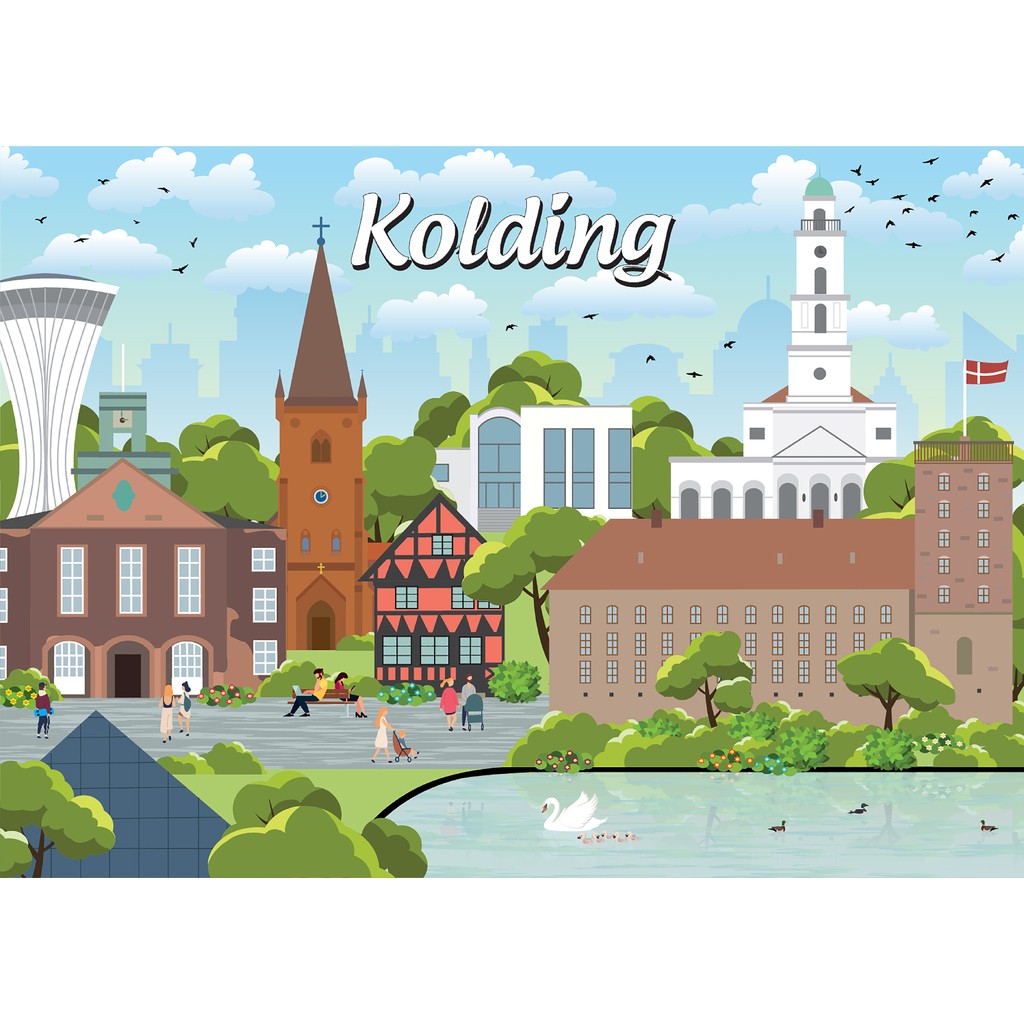 Danske byer: Kolding, 1000 brikker