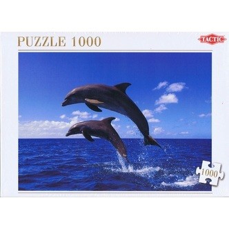 Two Dolphins Jumping - 1000 brikker