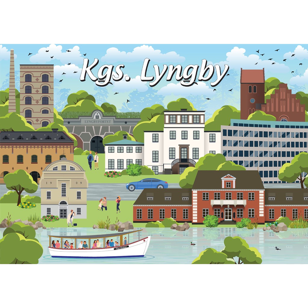Danske byer: Kgs. Lyngby, 1000 brikker