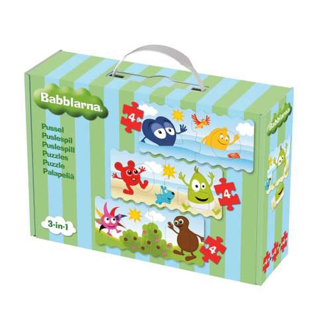 Babblarna Puslespil - 4+4+4 brikker