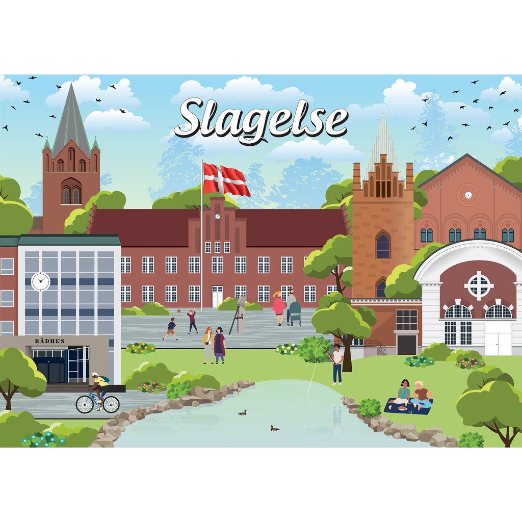 Danske byer: Slagelse, 1000 brikker
