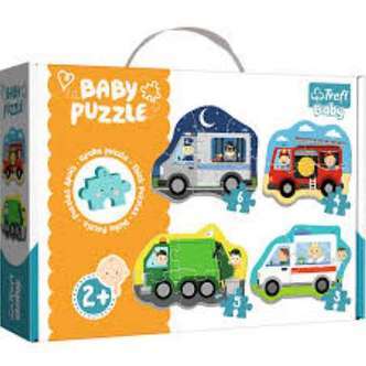 Baby Puzzles - Vehicles - 3/4/5/6 brikker