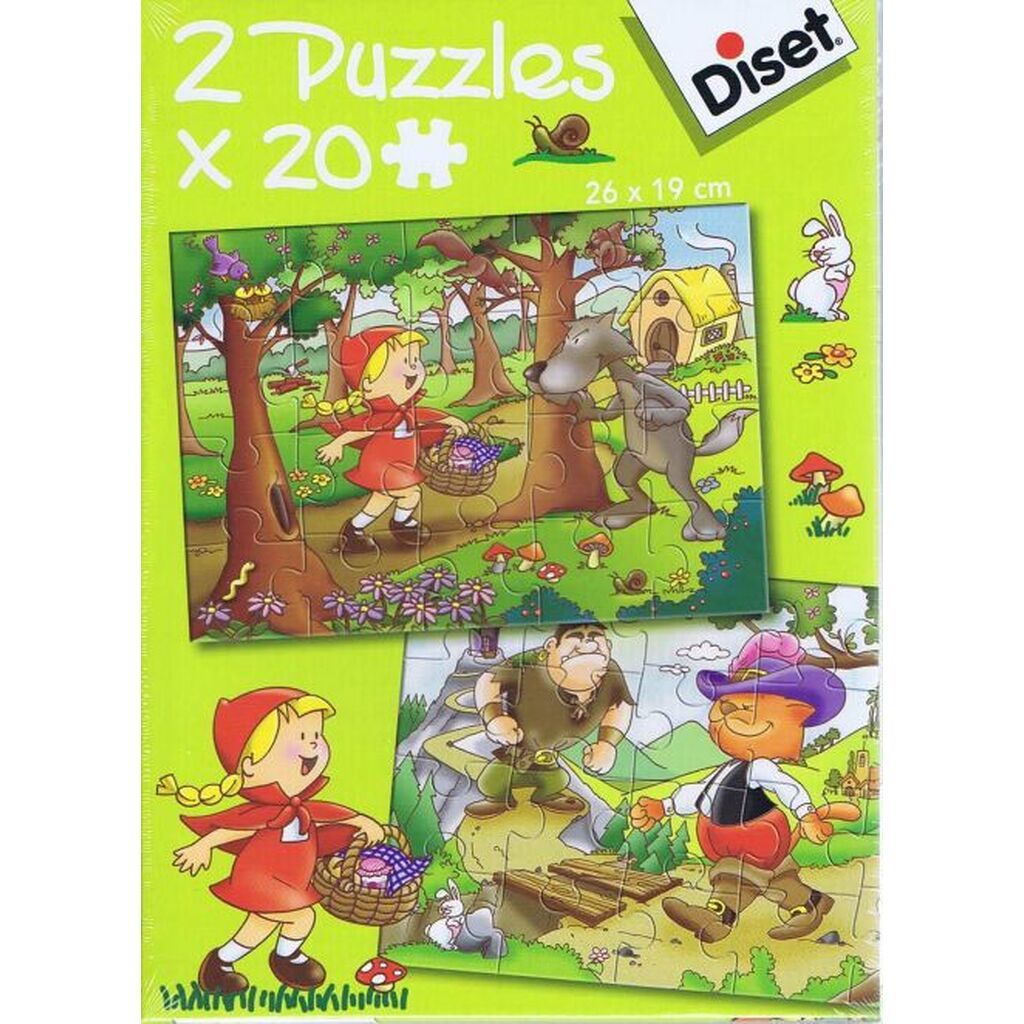 Den lille Rødhætte og Den bestøvlet kat, 2 x 20 brikker