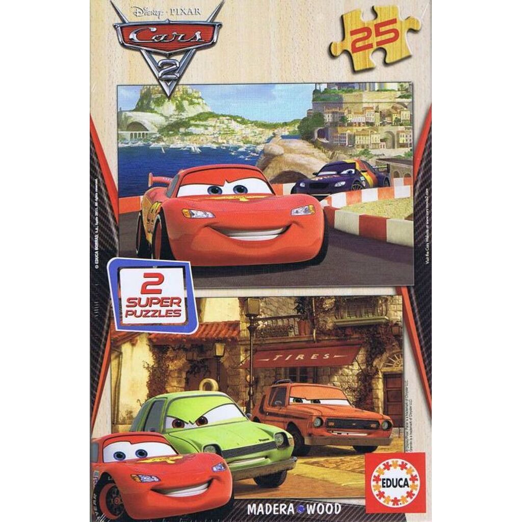 Cars - 2x25 træ brikker