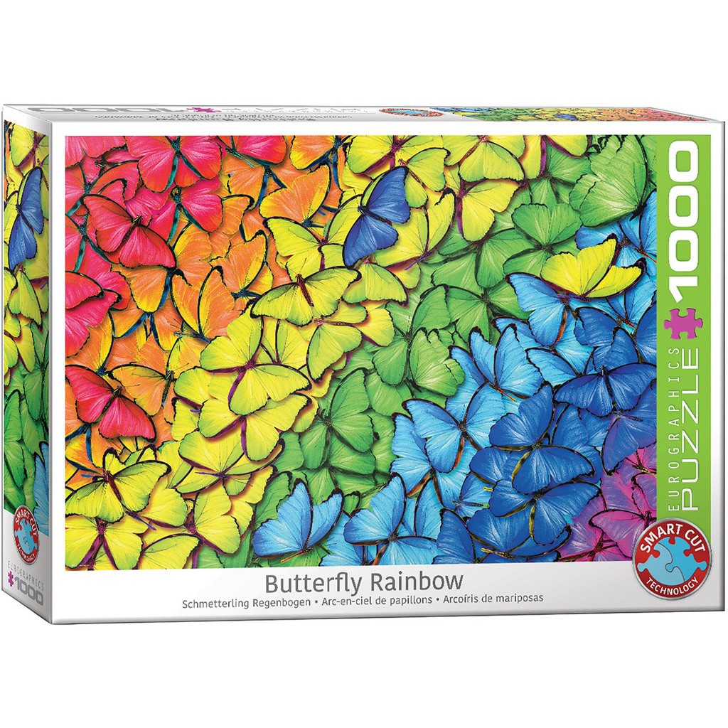Sommerfugle i Regnbuefarver - 1000 brikker