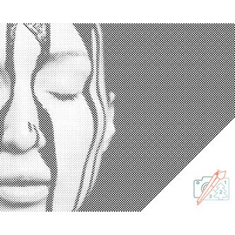 Mal med Prikker - Ansigtsmaling - Uden ramme - 100 x 80 cm