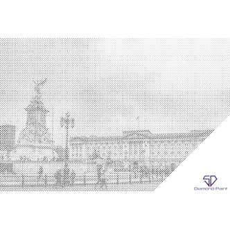 Mal med Prikker - Buckingham Palace, England 2 - Opspændt på ramme - 80 x 60 cm