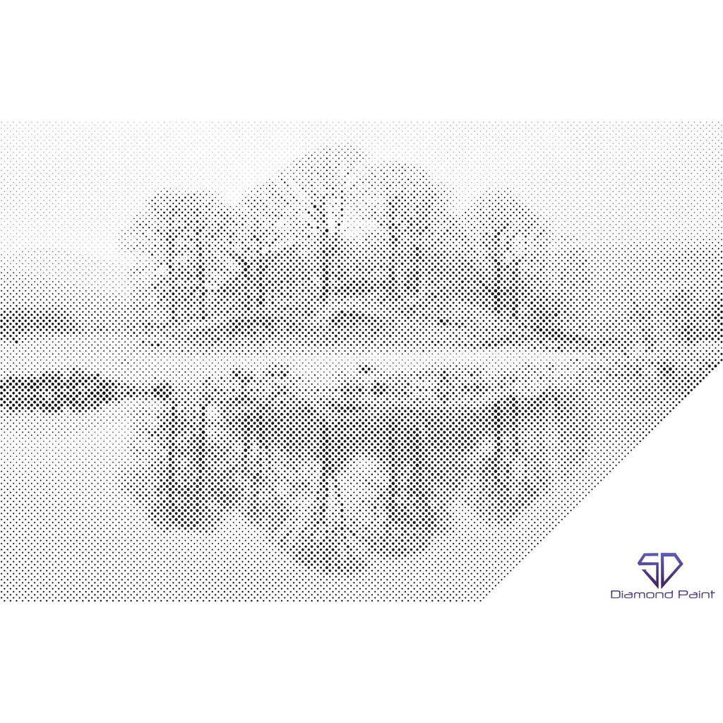 Mal med Prikker - Lake District, England - Opspændt på ramme - 60 x 40 cm
