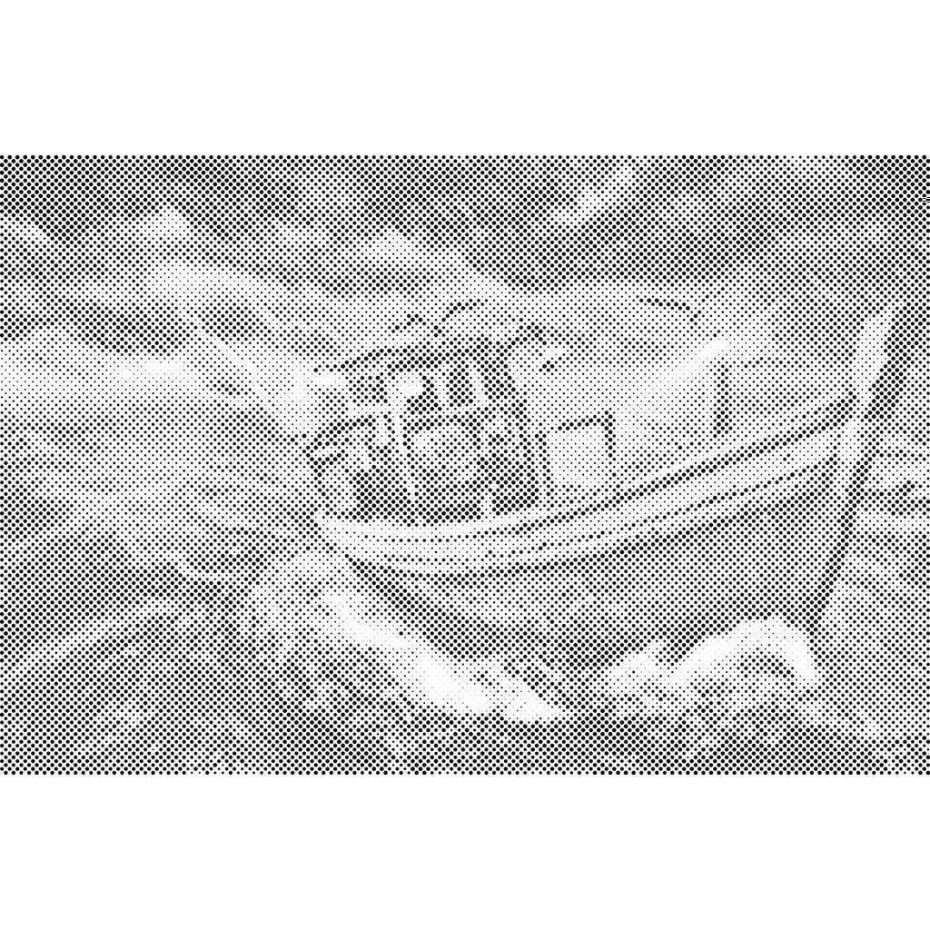 Mal med Prikker - Skib i storm 2 - Opspændt på ramme - 80 x 60 cm