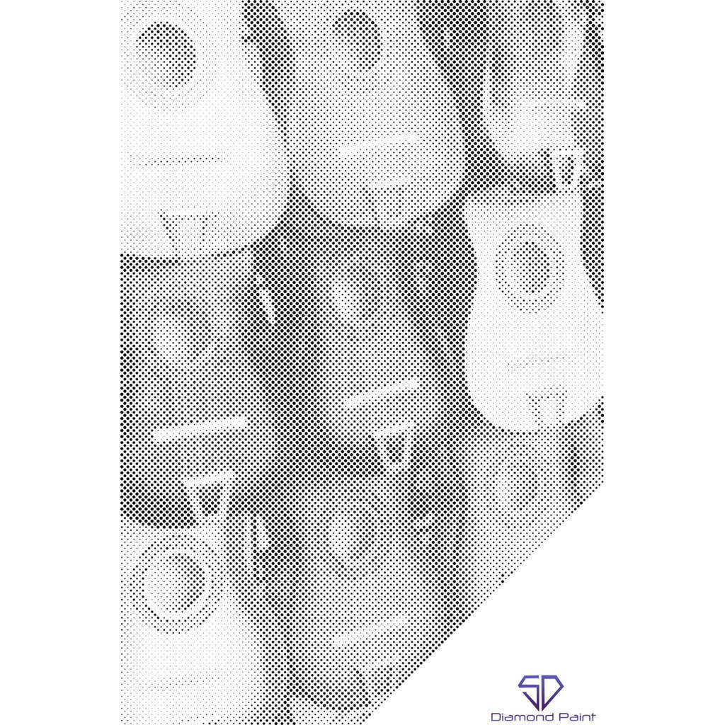 Mal med Prikker - Guitarer - Uden ramme - 60 x 80 cm