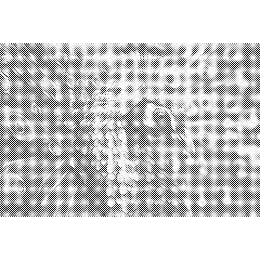 Mal med Prikker - Smuk påfugl - Opspændt på ramme - 120 x 80 cm