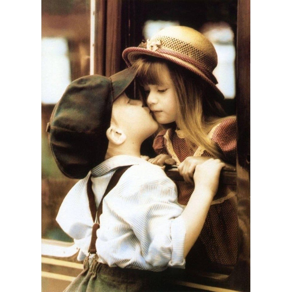 To børn - Runde sten - 50 x 70 cm - Lærred, sten, pen, bakke, gele