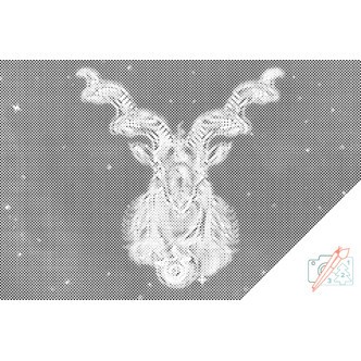 Mal med Prikker - Stjernetegn Stenbukken - Uden ramme - 80 x 60 cm