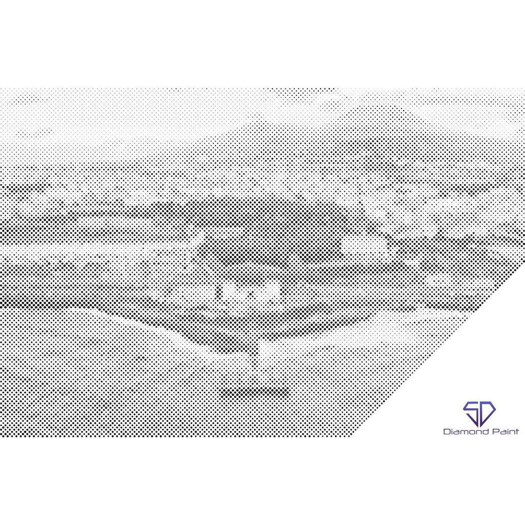 Mal med Prikker - Vesuv bjerget, Napoli - Opspændt på ramme - 80 x 60 cm